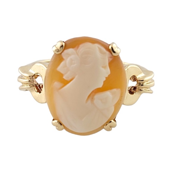 10K Yellow Gold Cameo Ring Size 6 #16155